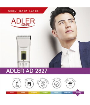 Adler | Hair clipper | AD 2827 | Cordless or corded | Number of length steps 4 | White