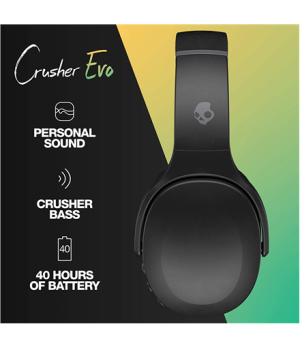 Skullcandy | Wireless Headphones | Crusher Evo | Wireless | Over-ear | Microphone | Wireless | True Black