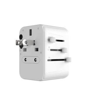 Fixed | Voyager World Adapter | FIXCT30-1C2A-WH | USB-A/USB-C | Travel Adapter