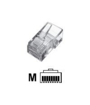 A-MO 8/8 SR | Modular Plug, for stranded Round Cable, 8P8C unshielded, CAT 5e, RJ45