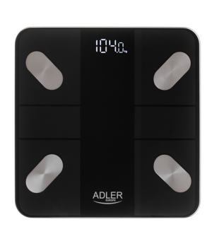 Adler Smart Bathroom Scale | AD 8186b | Maximum weight (capacity) 180 kg | Accuracy 100 g | Body Mass Index (BMI) measuring | Bl