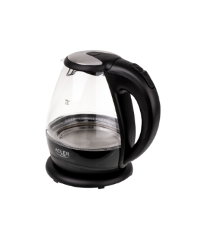 Kettle | Adler | Kettle | AD 1224 | Standard | 2000 W | 1.5 L | Glass | 360° rotational base | Black