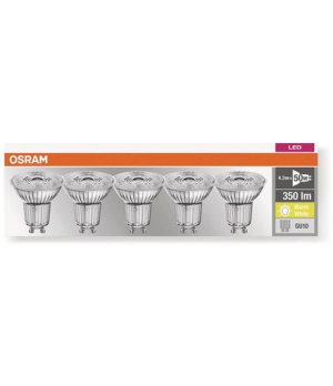 LED lamp OSRAM PARATHOM, 4.3W (50W), GU10, 220-240V, 2700K, 36°, 350 lm, 10,000 hours, 5 pcs.