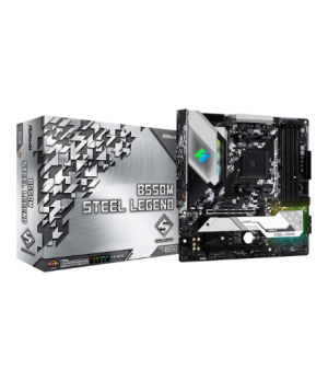 ASRock B550M STEEL LEGEND | Processor family AMD | Processor socket AM4 | DDR4 | Supported hard disk drive interfaces SATA, M.2 