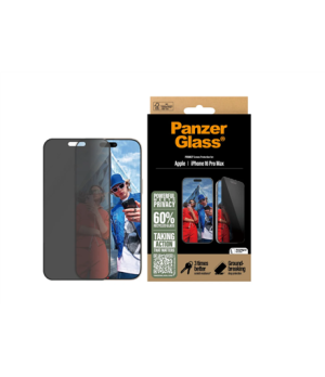 PanzerGlass Screen protector | Apple | iPhone 16 Pro Max | Glass | Black | Ultra-Wide Fit