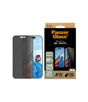 PanzerGlass Screen protector | Apple | iPhone 16 Pro | Glass | Black | Ultra-Wide Fit