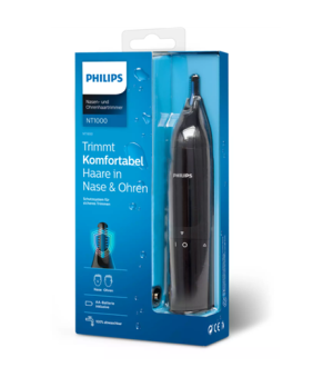 Philips | Nose and Ear Trimmer | NT1650/16 | Nose Hair Trimmer | Wet & Dry | Black