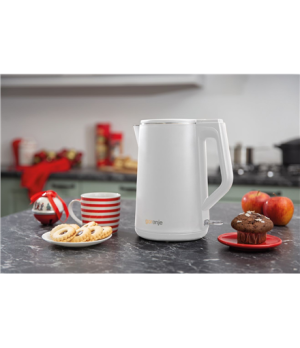 Gorenje | Kettle | K15DWW | Electric | 2200 W | 1.5 L | Plastic + metal | 360° rotational base | White