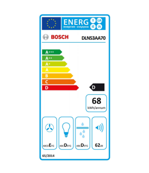 Bosch | Hood Serie 2 | DLN53AA70 | Canopy | Energy efficiency class D | Width 53 cm | 302 m³/h | Slider control | LED | Anthraci