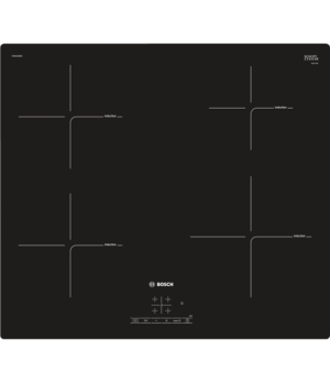 Bosch | PIE601BB5E | Serie 4 Induction hob | Induction | Number of burners/cooking zones 4 | Touch | Timer | Black