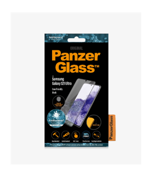 PanzerGlass | Samsung | Galaxy S21 Ultra Series | Antibacterial glass | Black | Case Friendly, Compatible with the in-screen fin