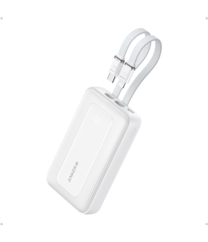 Anker | Power Bank | A1680H21 | 10000 mAh | USB-C 30W, Lightning 27W | Built-In USB-C and Lightning Cables | White