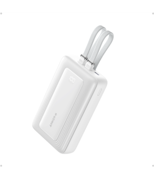 Anker | Power Bank | A1680H21 | 10000 mAh | USB-C 30W, Lightning 27W | Built-In USB-C and Lightning Cables | White