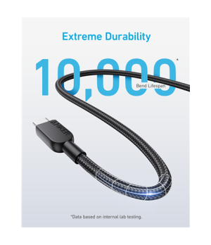 Anker 310 Braided Nylon Cable, Black | A81D6H11 | USB-C to USB-C