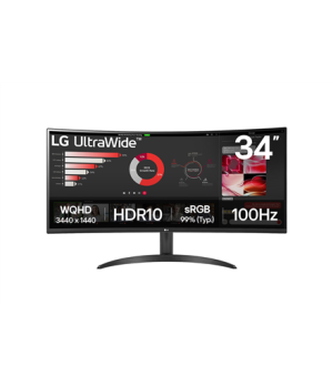 LG 34WR50QK-B | 34 " | VA | QHD | 21:9 | 100 Hz | 5 ms | 3440 x 1440 pixels | 240 cd/m² | HDMI ports quantity 2