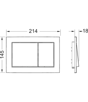 TECEbase toilet flush plate for dual-flush system, Bright Chrome