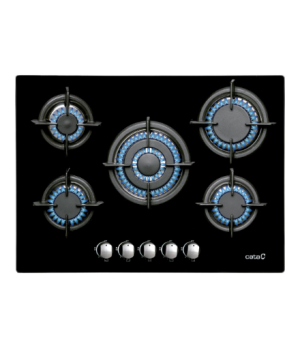 CATA | Hob | L 7005 CI BK | Gas on glass | Number of burners/cooking zones 5 | Rotary knobs | Black