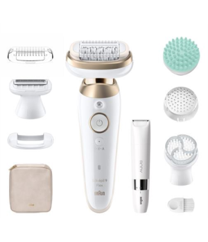 Braun Epilator | SES9-481 Silk épil 9 Flex 3D | Operating time (max) 50 min | Number of power levels 2 | Wet & Dry | White/Gold