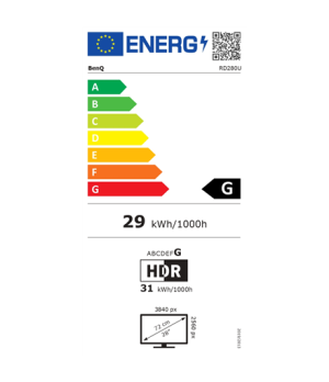 Benq RD280U | 28 " | IPS | 3:2 | 60 Hz | 5 ms | 3840 x 2560 pixels | 350 cd/m² | HDMI ports quantity 1 | Warranty 36 month(s)