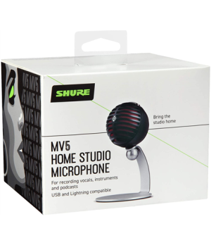 Shure MV5 Digital Condenser Microphone, Black Shure