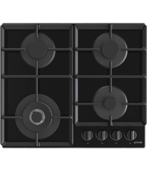 Gorenje | GTW641EB | Hob | Gas on glass | Number of burners/cooking zones 4 | Rotary knobs | Black