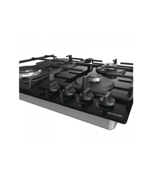 Gorenje | GTW641EB | Hob | Gas on glass | Number of burners/cooking zones 4 | Rotary knobs | Black