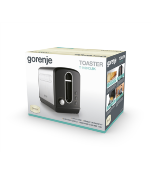 Gorenje | T1100CLBK | Toaster | Power 1100 W | Number of slots 2 | Housing material Plastic/Metal | Black