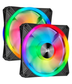 Corsair | QL Series 140mm PWM Dual Fan Kit with Lighting Node CORE | QL140 RGB | Case fan