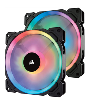 Corsair | Dual Light Loop RGB LED PWM Fan, 2 Fan Pack with Lighting Node PRO | LL140 RGB | Case fan