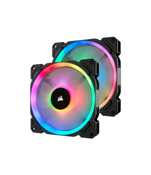 Corsair | Dual Light Loop RGB LED PWM Fan, 2 Fan Pack with Lighting Node PRO | LL140 RGB | Case fan