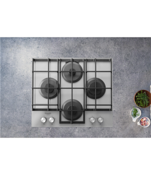 Hotpoint | HAGS 61F/WH | Hob | Gas on glass | Number of burners/cooking zones 4 | Rotary knobs | White