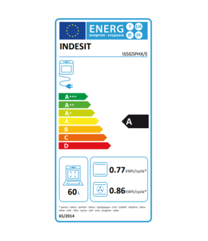 INDESIT | Cooker | IS5G5PHX/E | Hob type  Gas | Oven type Electric | Stainless steel | Width 50 cm | Grilling | Depth 60 cm | 60