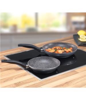 Stoneline | 10640 | Pan Set of 2 | Frying | Diameter 20/26 cm | Suitable for induction hob | Fixed handle | Anthracite