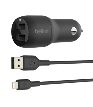 Belkin | Dual USB-A Car Charger 24W + USB-A to Lightning Cable | BOOST CHARGE