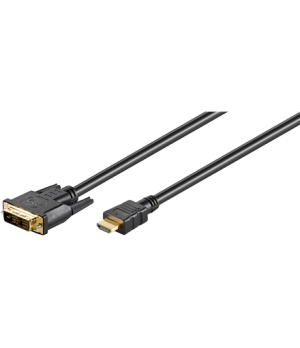 Goobay | DVI-D/HDMI cable, gold-plated | Black | DVI-D male Single-Link (18+1 pin) | HDMI male (type A) | HDMI to DVI-D | 2 m