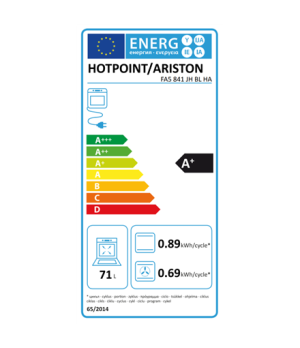 Hotpoint | Oven | FA5 841 JH BL HA | 71 L | Multifunctional | AquaSmart | Knobs and electronic | Height 59.5 cm | Width 59.5 cm 
