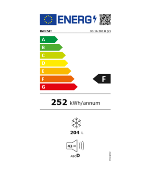 INDESIT | OS 1A 200 H | Freezer | Energy efficiency class F | Chest | Free standing | Height 86.5 cm | Total net capacity 202 L 