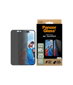 PanzerGlass Screen protector | Apple | iPhone 16/iPhone 15 | Glass | Black | Ultra-Wide Fit