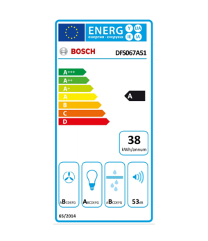 Bosch | Hood Serie 4 | DFS067A51 | Energy efficiency class A | Telescopic | Width 60 cm | 399 m³/h | Push Buttons | Silver | LED