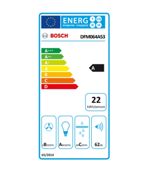 Bosch | Hood Serie 4 | DFM064A53 | Energy efficiency class A | Telescopic | Width 60 cm | 270 m³/h | Push Buttons | Silver | LED