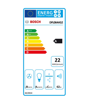 Bosch | Hood Serie 4 | DFL064A52 | Energy efficiency class A | Telescopic | Width 60 cm | 270 m³/h | Push Buttons | Silver | LED