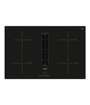 Bosch | PIE811B15E | Induction hob with built-in hood | Number of burners/cooking zones 4 | Touch | Timer | Black | Display