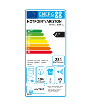 Hotpoint | NT M11 82SK EU | Dryer machine | Energy efficiency class A++ | Front loading | 8 kg | Condensation | Depth 65.5 cm | 