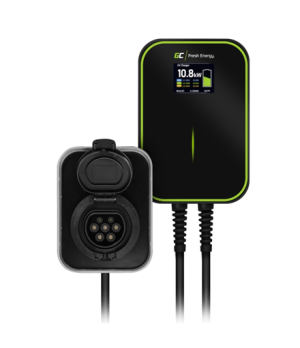 Green Cell EV15RFID Wallbox GC EV PowerBox 22kW charger with Type 2 socket and RFID for charging electric cars and Plug-In hybri