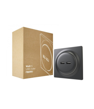 Fibaro Walli N USB Outlet, Black | Fibaro | Walli N USB Outlet | Black