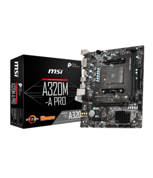 MSI | A320M-A PRO | Processor family AMD | Processor socket AM4 | DDR4 | Memory slots 2 | Supported hard disk drive interfaces S