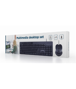 Gembird | Multimedia desktop set | KBS-UM-04 | Keyboard and Mouse Set | Wired | Mouse included | US | Black