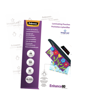 Fellowes | Laminating Pouch PREMIUM | A4 | Clear | Enhance 80 Micron thickness, 216x303 mm - A4, 100 pcs Unique directional arro