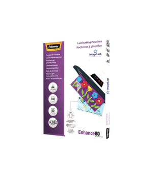 Fellowes | Laminating Pouch PREMIUM | A4 | Clear | Enhance 80 Micron thickness, 216x303 mm - A4, 100 pcs Unique directional arro