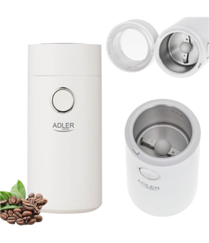 Adler | Coffee grinder | AD4446wg | 150 W | Coffee beans capacity 75 g | Lid safety switch | White